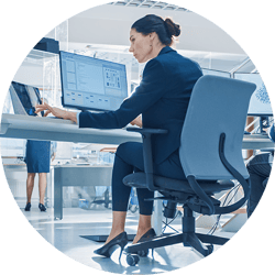 businesswoman working at her desk