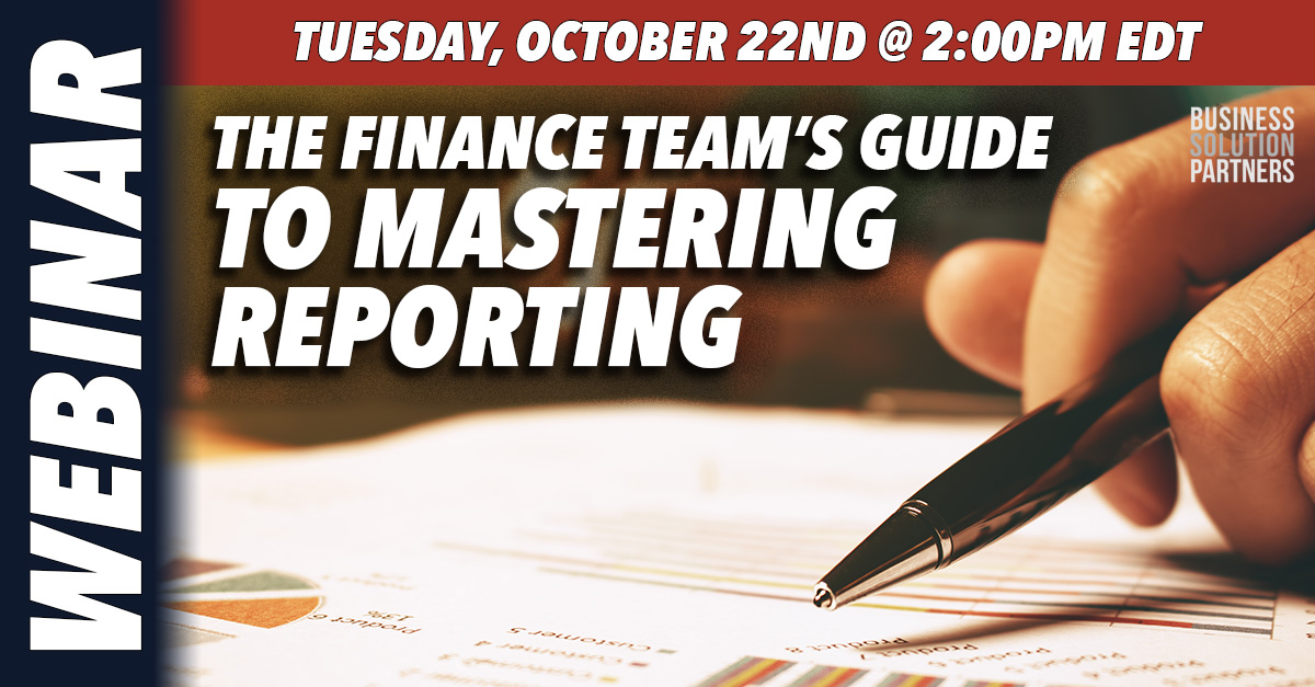 Webinar: The Finance Team's Guide to Mastering Reporting