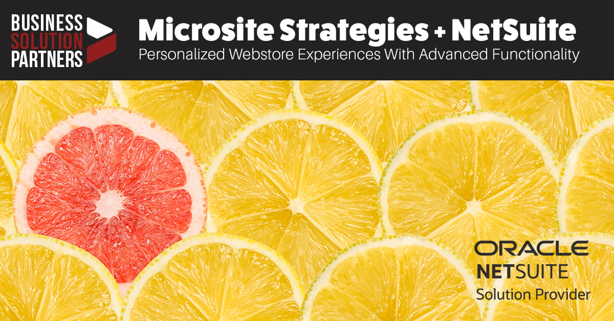 Microsite Strategies + NetSuite - Personalized Webstore Experiences With Advanced Functionality