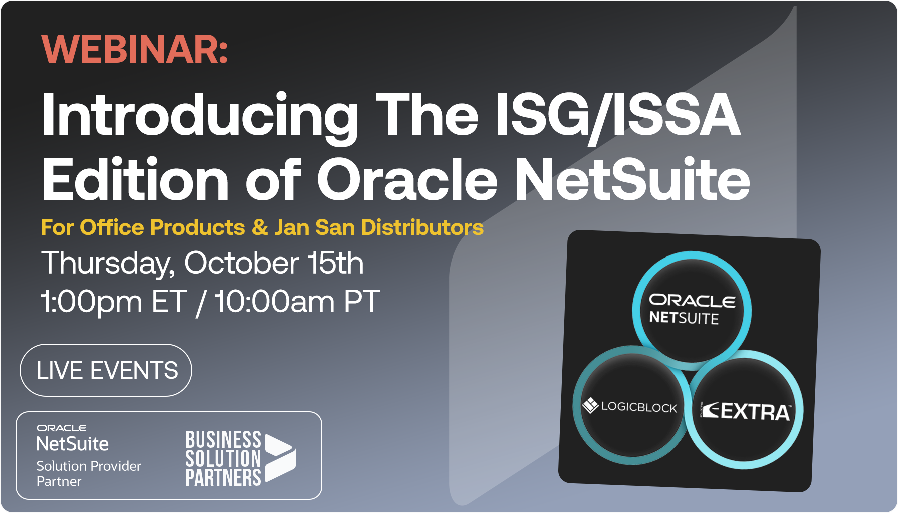 Webinar: 10/05/23 ISSA/ISG Edition of NetSuite